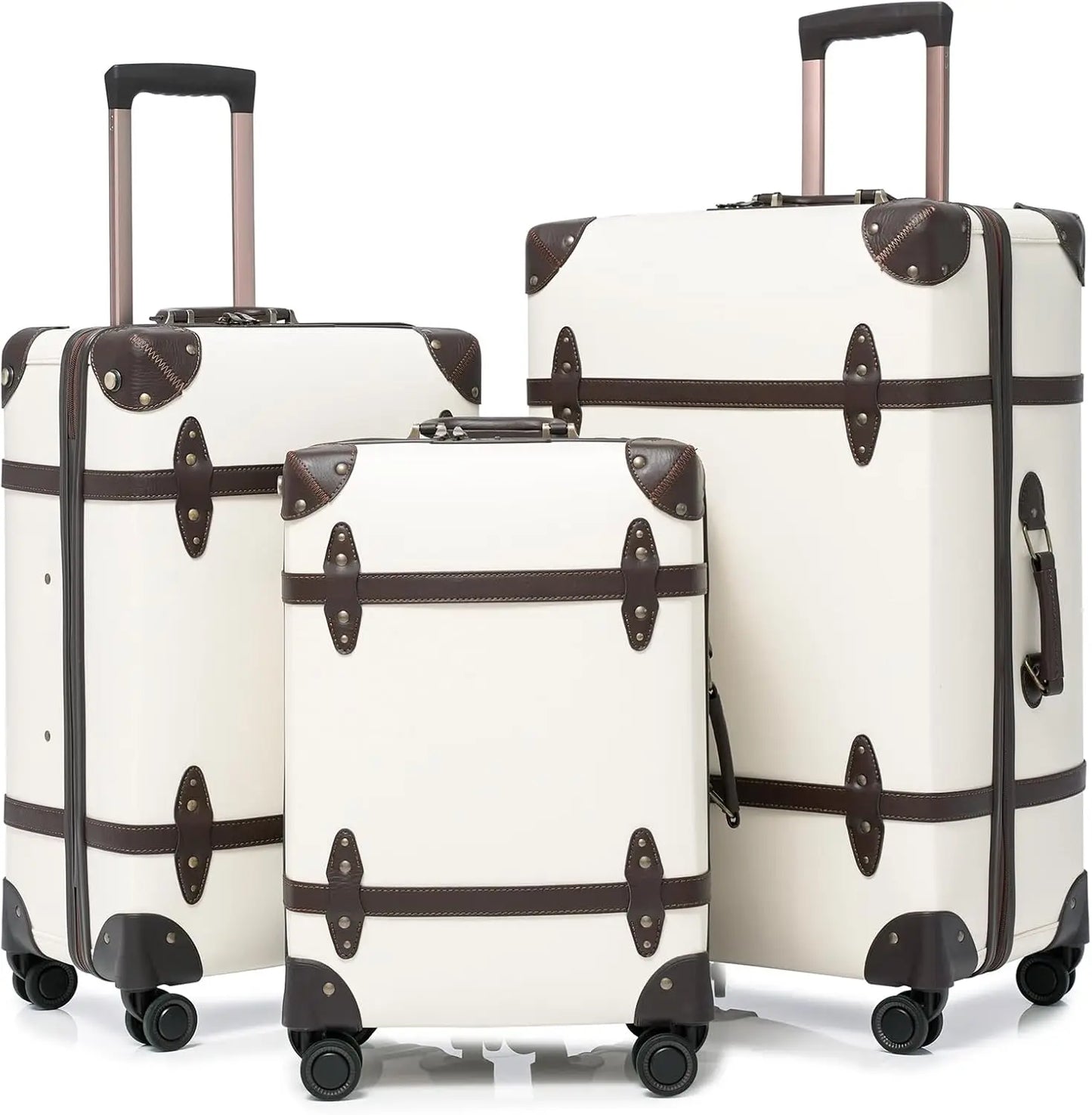 Urecity Hot! New 3PCS/SET Retro Travel Suitcase Rolling Luggage Sets 20"24"28"Size Trolley Suitcase Handbag Carry Ons Wheel