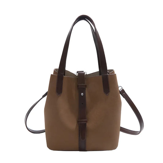 Bucket Bag for Women - Large Capacity Shoulder Tote, Adjustable Strap, Vintage Mother-Daughter Crossbody, Stylish Casual Daypack