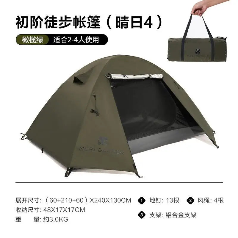 Tent Outdoor Camping Equipment Rainproof Thickened Camping Three Season Tent Windproof Sunscreen Portable Folding