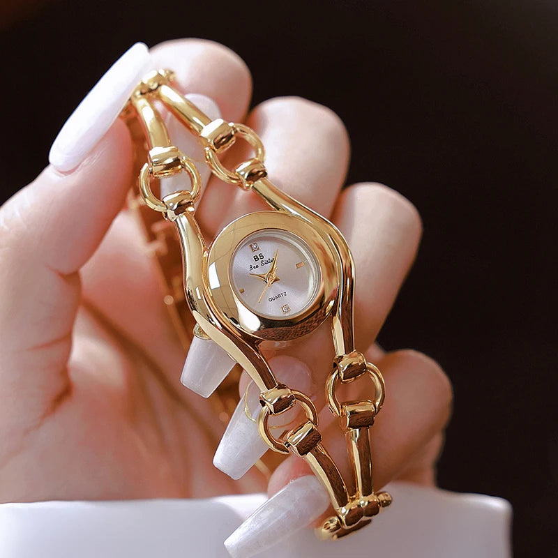 Women Bracelet Watches Top Brand Luxury Elegant Fashion For Ladies Wrist Watches Steel Quartz Female Clock Gold High Quality