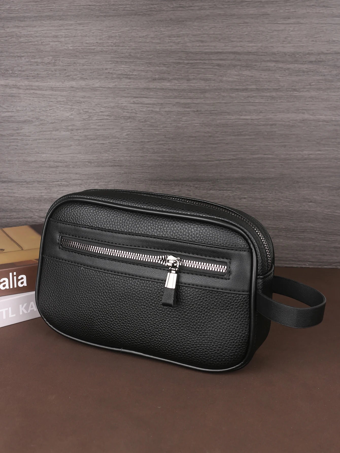 Men's Business Clutch Bag Travel Essentials Outdoor Toiletry PU Portable Handheld Cosmetic Bag Large Capacity Elegant Design