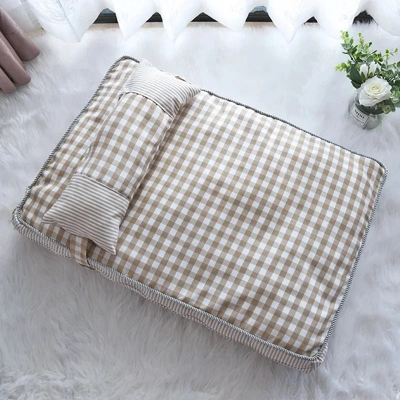 Cozy Sleeping Pet Cat Bed Cushion Soft Lounger Pet Bed House for Dogs Cats Sofa Warm Puppy Kennel Mat Dog Mattress Pet Supplies
