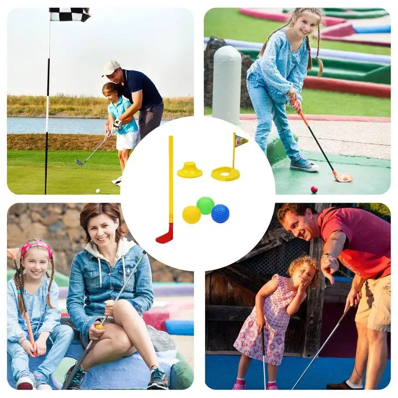 Portable Outdoor Golf Toys For Lawn Indoor Exercise Game With Training Golf Balls And Clubs Equipment Golf Toys Set