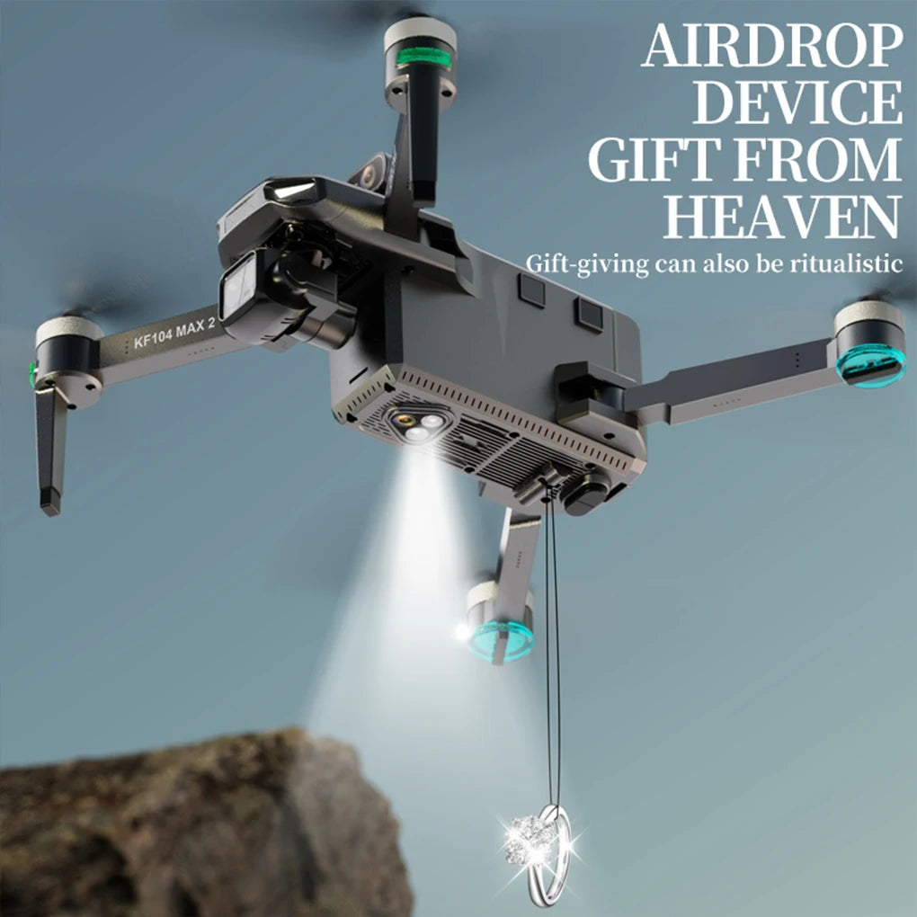 KF104MAX-2 KF104 RC Drone Intelligent Touch Screen FPV Brushless Control 3-axis Gimbal GPS Positioning Aerial Photography Drone