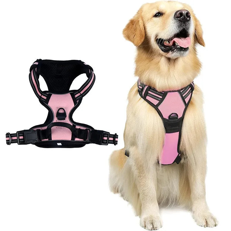 Pet rope vest style pet dog towing rope explosion-proof shockproof break free big dog chest strap reflective dog