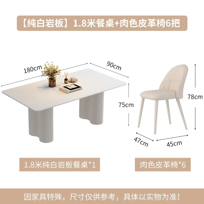 Rectangle Modern Dining Table Luxury Balcony Nordic Breakfast Dining Table Waterproof Design Muebles De Cocina Furnitures