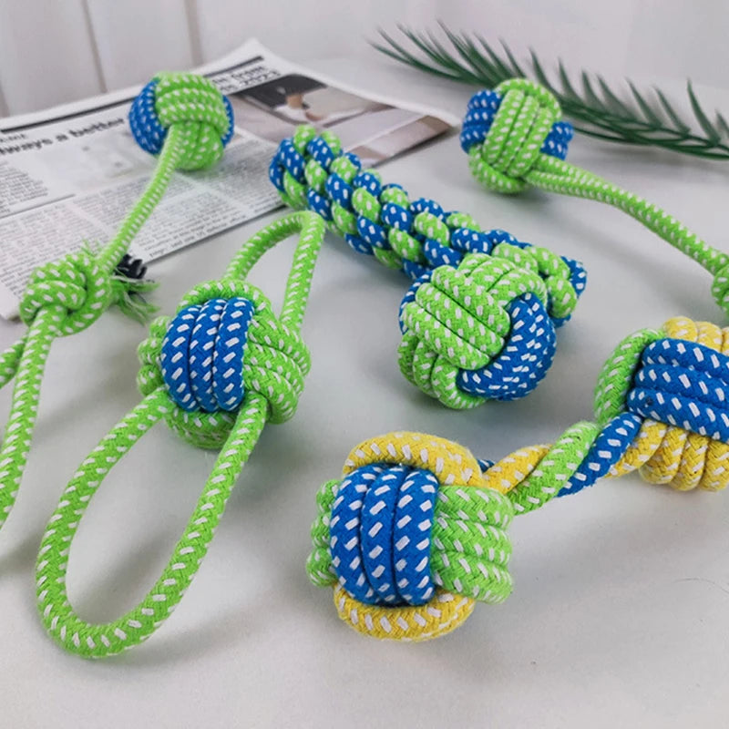 Pet Interactive Cotton Rope Mini Dog Toys Teeth Grinding Cleaning Chewing Puppy Toys Dog Training Toys Pet Supplies