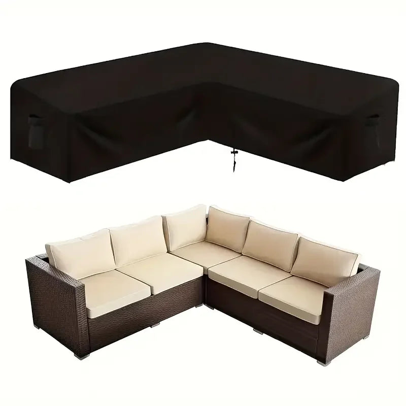 Waterproof Outdoor Sectional Sofa  turn angle Cover - Heavy-Duty Patio Furniture L-Shape Right Side Sofa Dust prevention Cover