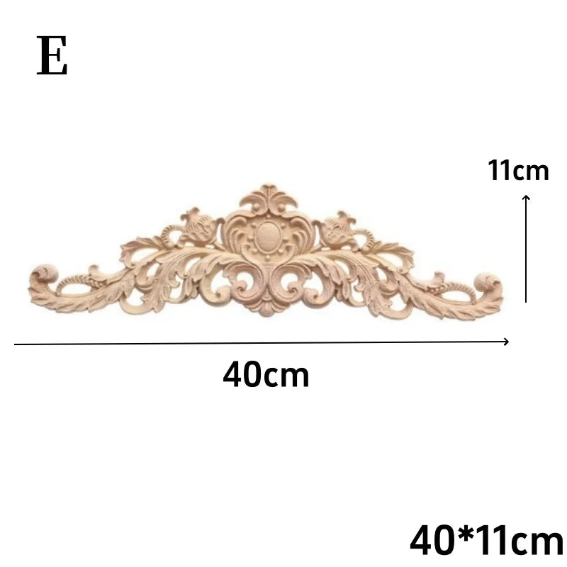 Decorative Wood Appliques and Onlays Natural Furniture Wall Door Wood Carving DIY Corner Frame Wood Craft Cabinet Wardrobe Decor