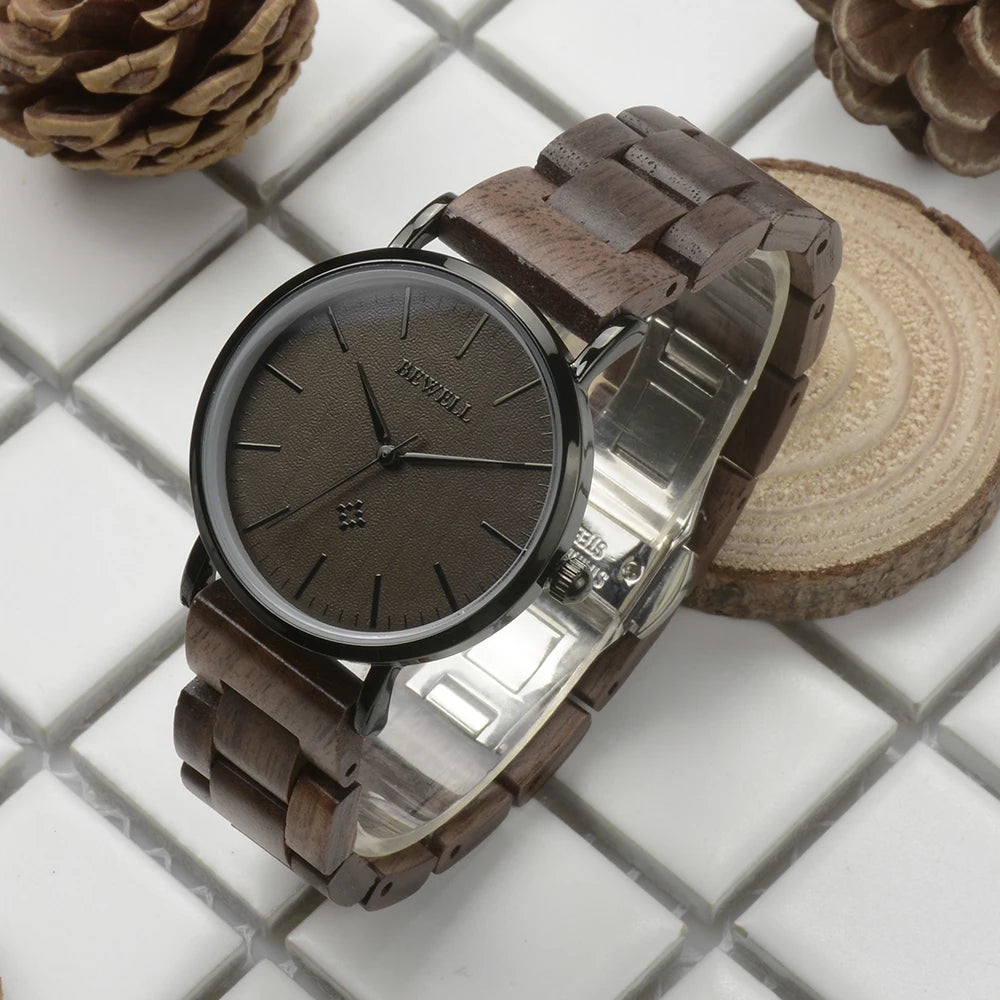 Wooden Watches for Men Women Slim Analog Quartz Minimalist Couple Wrist Watch