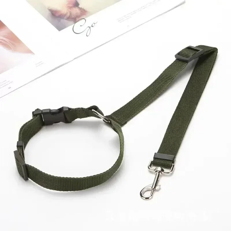 Pet Dog Accessories Pet Car Safety Rope Rear Seat Traction Rope Pet Supplies 2-in-1 Nylon Adjustable Dog Safety Belt Collar
