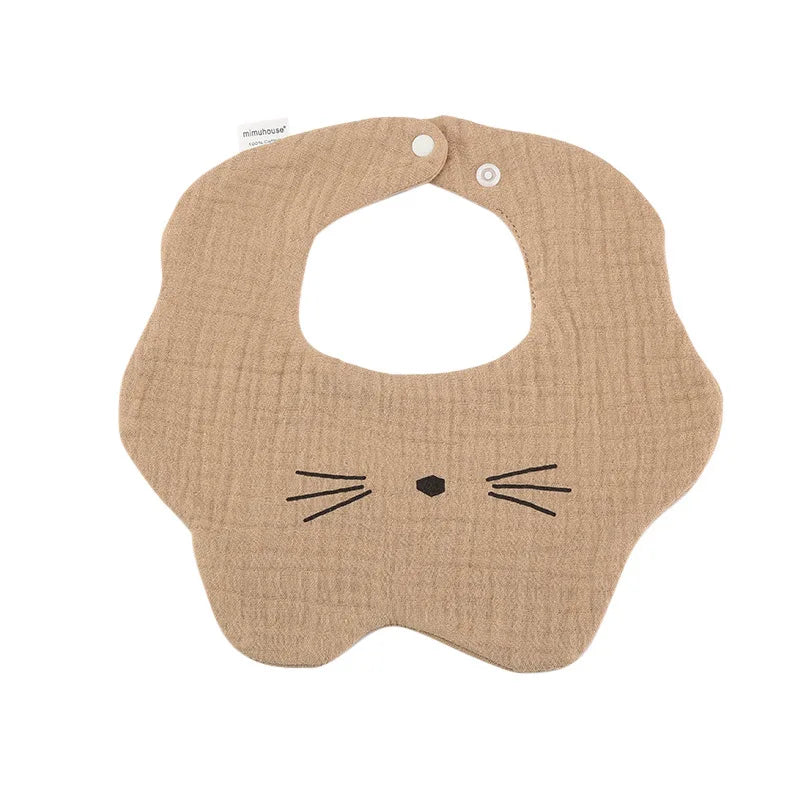 Baby Bibs Cotton Boys and Girls Bib Cute Print Newborn Burp Cloths Waterproof Infants Mesh Bibs Baby Feeding Accessories