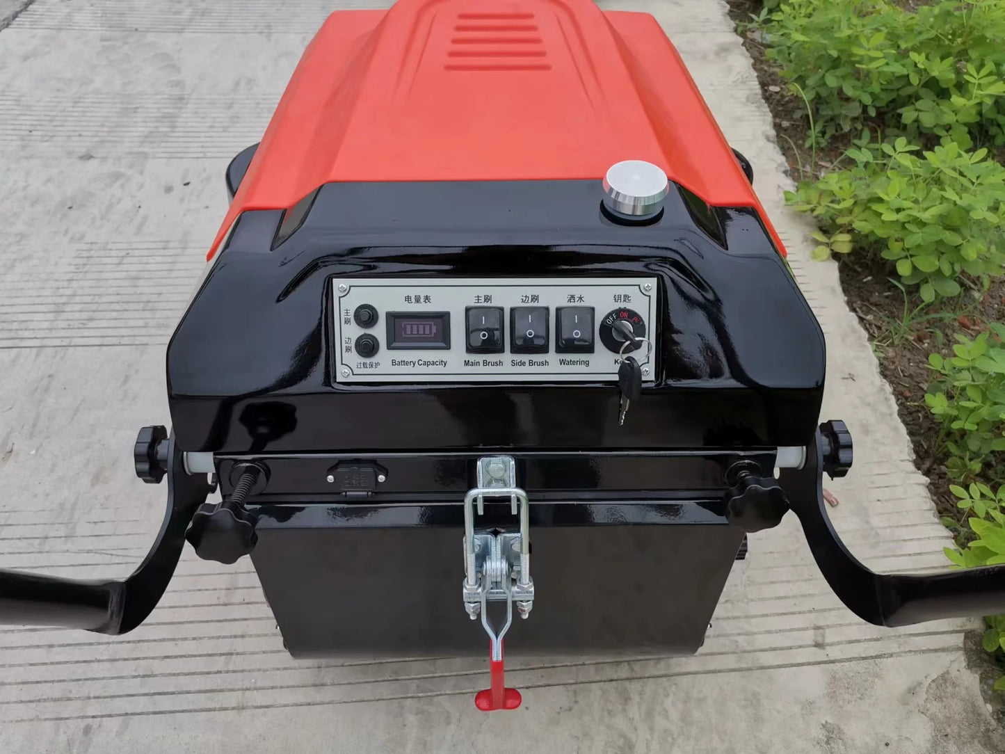 Electric Power Hand Push Road Sweeper Walking Behind Yard Sweeper