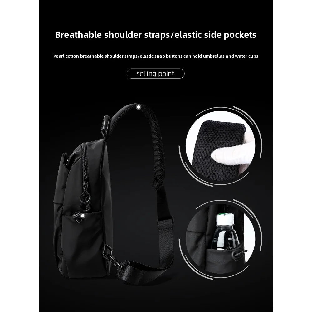 Men's chest bag, simple single shoulder crossbody bag, trendy brand crossbody bag, small bag, trendy mailman bag, men's