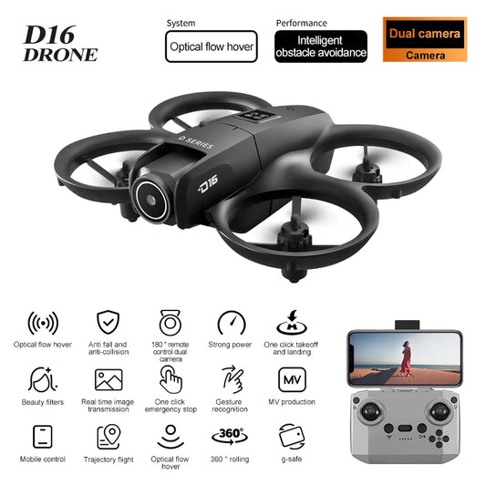 NEW Drones D16 GPS 8K Professional HD 180° Dual Camera 5G WIFI Brushless Motors Obstacle Avoidance FPV Foldable Quadcopter Drone