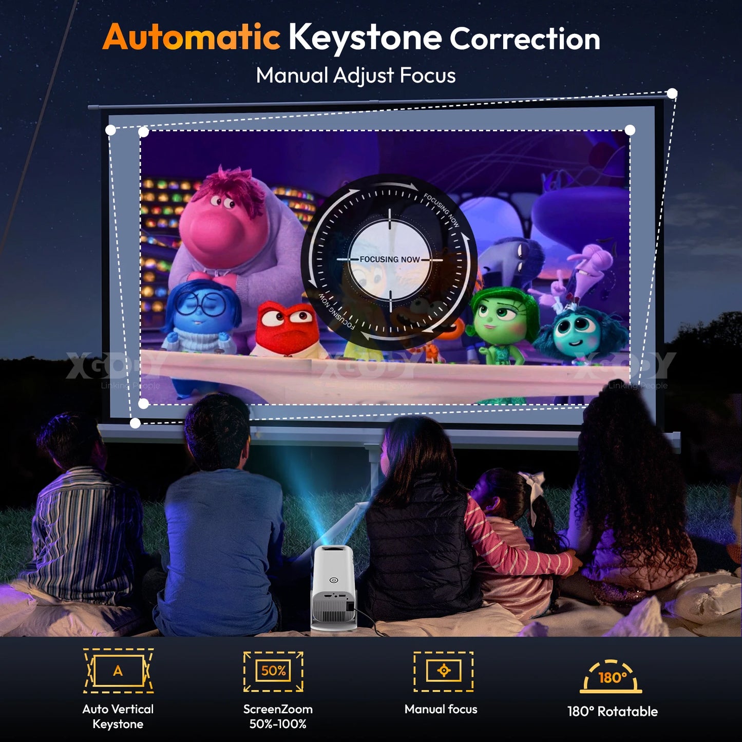 XGODY Mini 4K Projector HD 1080P Support 5G WiFi BT 10000LM Projector HDMI Beamer Home cinema Theater Auto Keystone Correction