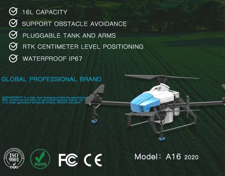 High quality big drones for agriculture agriculture drone sprayer agr a16 agricultural drone factory price