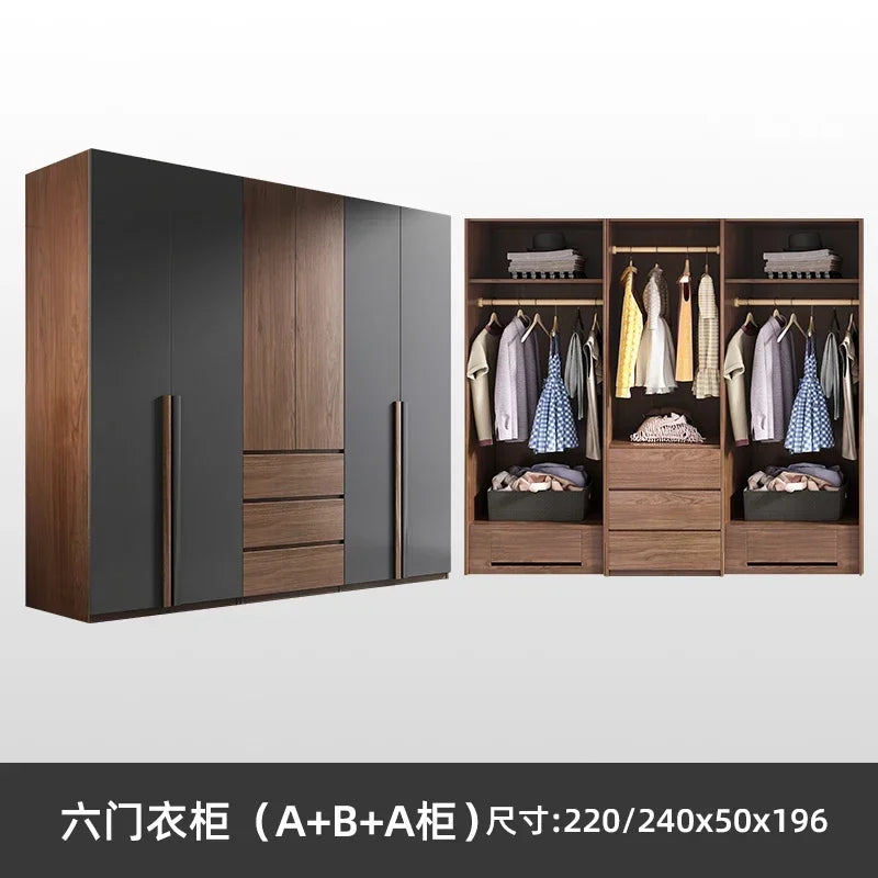 Chest Drawers Armored Living Room Cabinets Double Wardrobe Closet Simple Small Bedroom Storage Organizer Assembly For Clothes