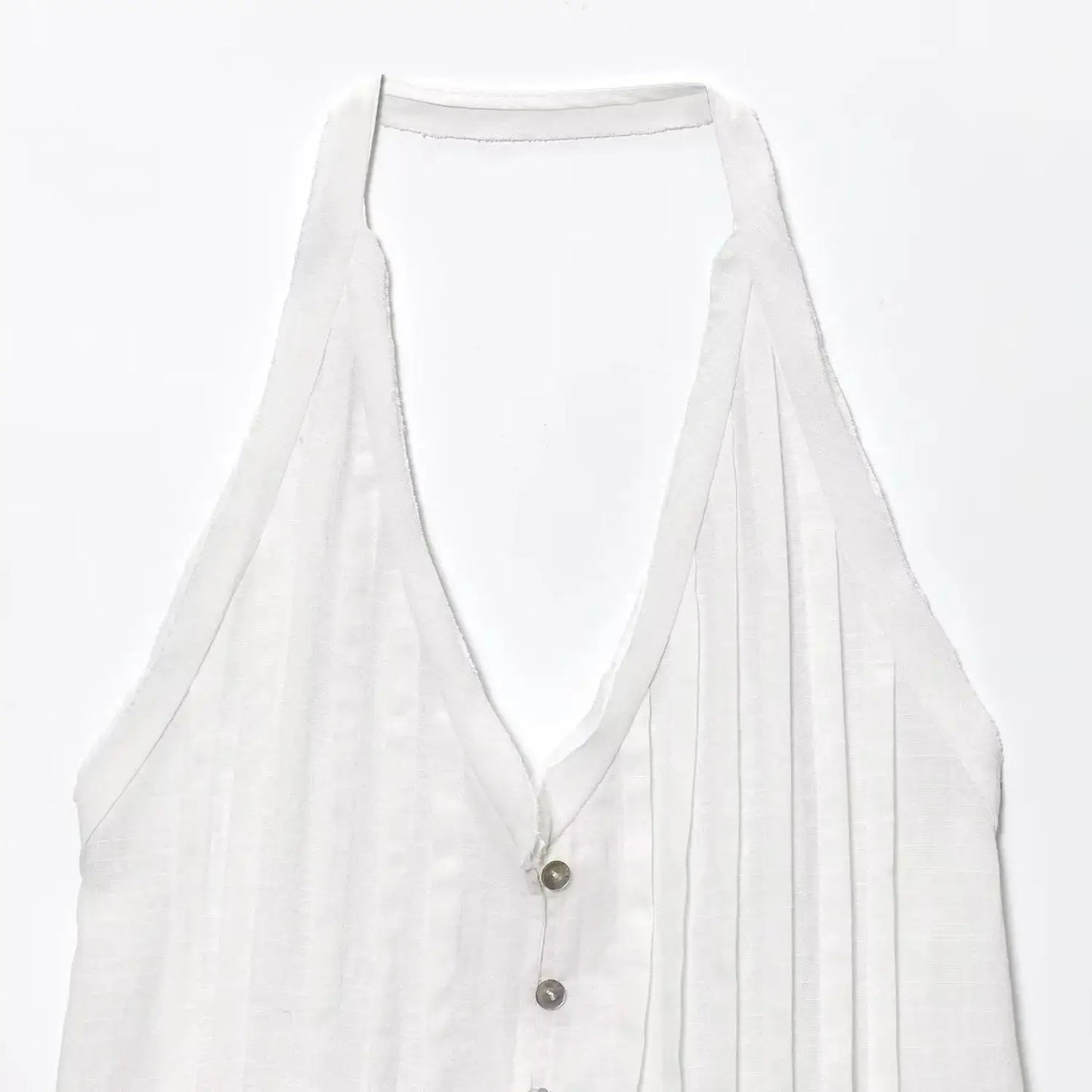 Women Clothing Backless Top Summer Short Crop Top Halter Neck Waistcoat Lady V Neck Camisole Back Drawstring Tops 5029121