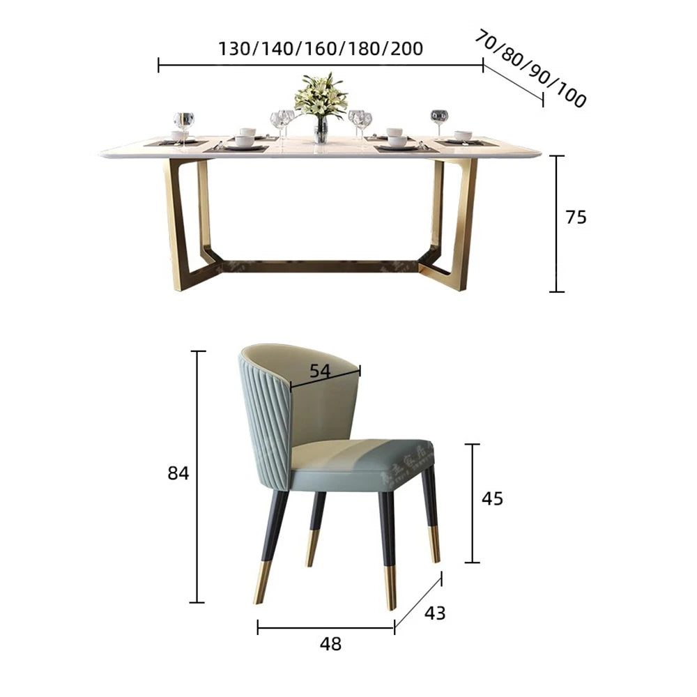 Nordic Design Dining Table Legs Metal Rectangle Modern Hospitality Dining Table Luxury Italy Muebles De Cocina Home Furniture