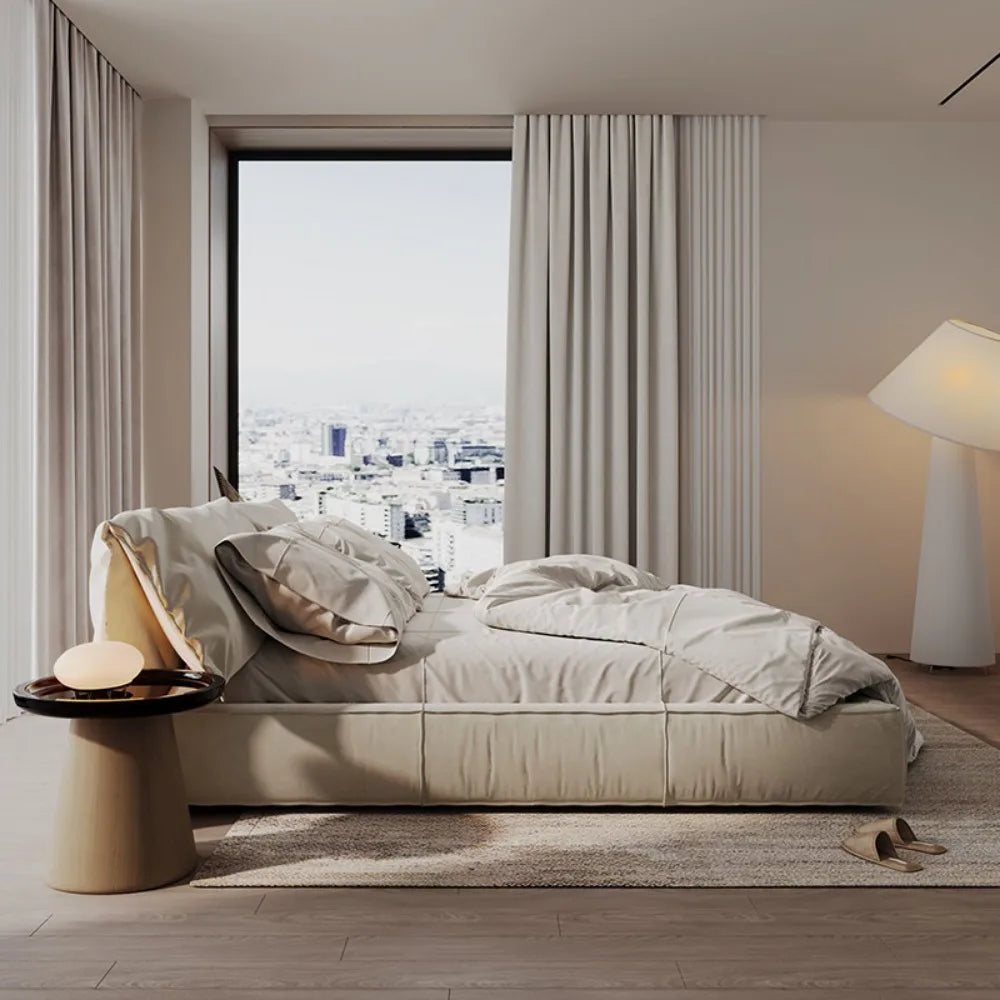 European Unique Beds Minimalist Aesthetic Nightstands Double Bed Loft Upholstery Muebles Para El Hogar Furniture Decoration