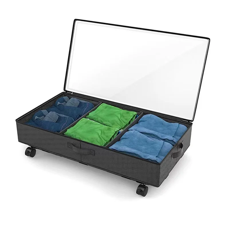 AA81-Under-Bed Locker Storage Box With Wheels Bed Bottom Storage Box Storage Box Rolling Storage Container Under Bed