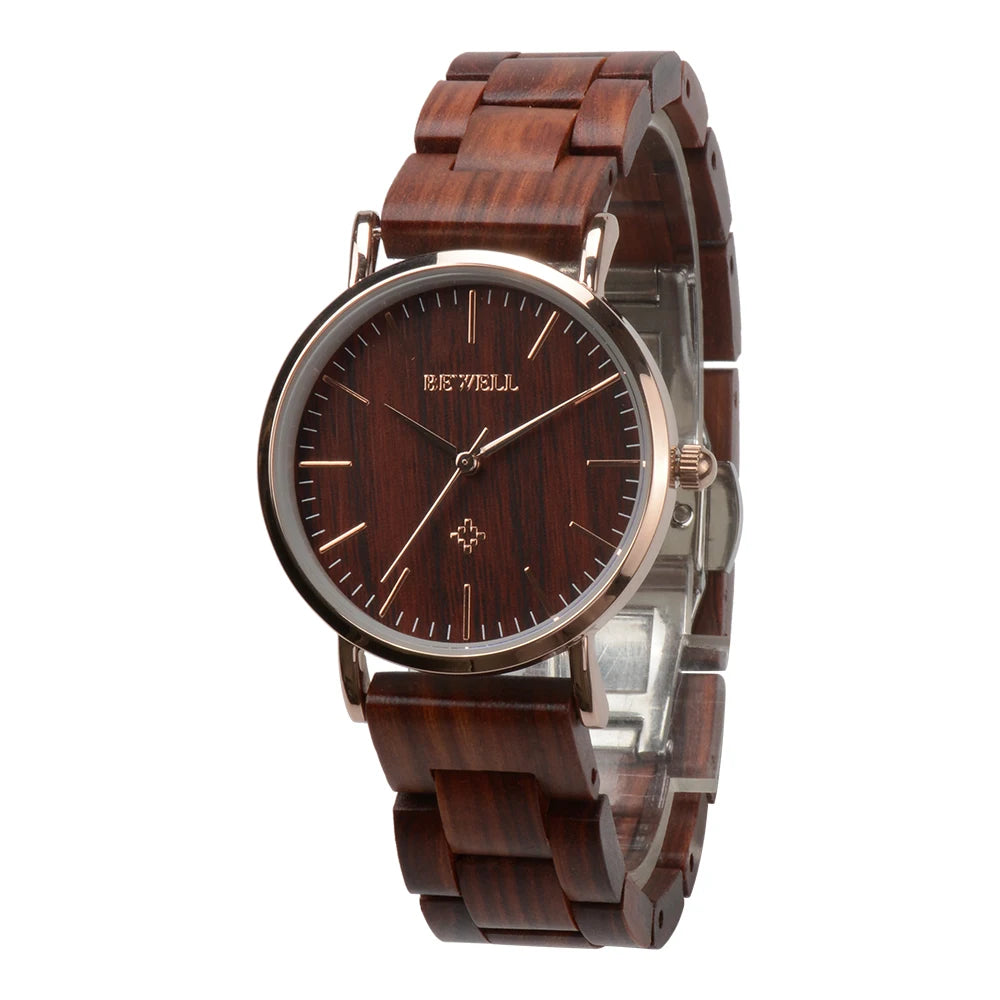 Wooden Watches for Men Women Slim Analog Quartz Minimalist Couple Wrist Watch