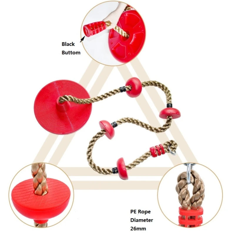 Outdoor Sports Kindergarten Climbing Toy Disc Swing Seat Climbing Rope  Backyard Outdoor Rings Swing Climbing Equipment Toys