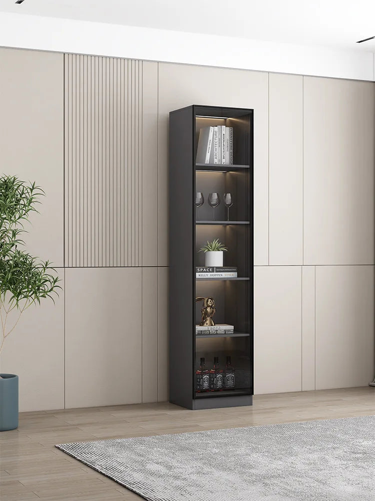 Modern simple light luxury living room storage cabinet Italian glass door wine cabinet dining room cabinet dining side