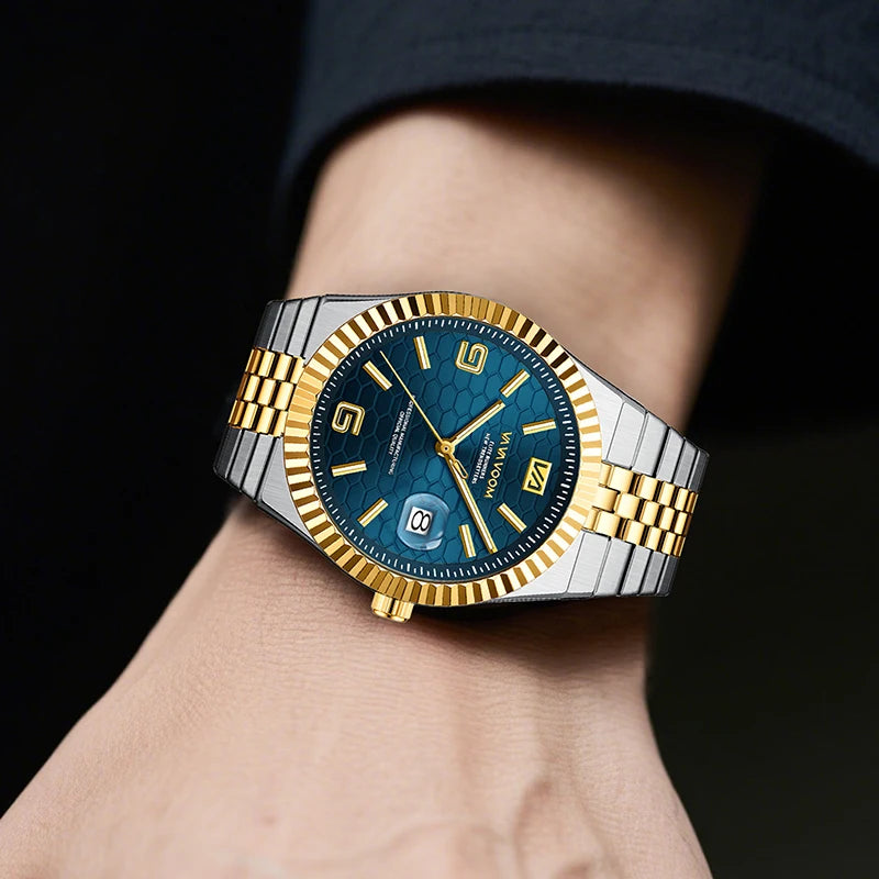 2025 NEW Watches For Men Light Luxury Trendy Waterproof Luminous Calendar Honeycomb Pattern Surface Steel Strip Quartz Watches