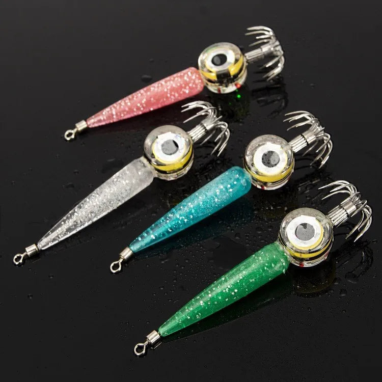 Fishing Lures 5g Squid Hook with LED Light Squid Jig Lure Luminous Webfoot Octopus Egi Artificial Bait Cuttlefish Sea Tackle