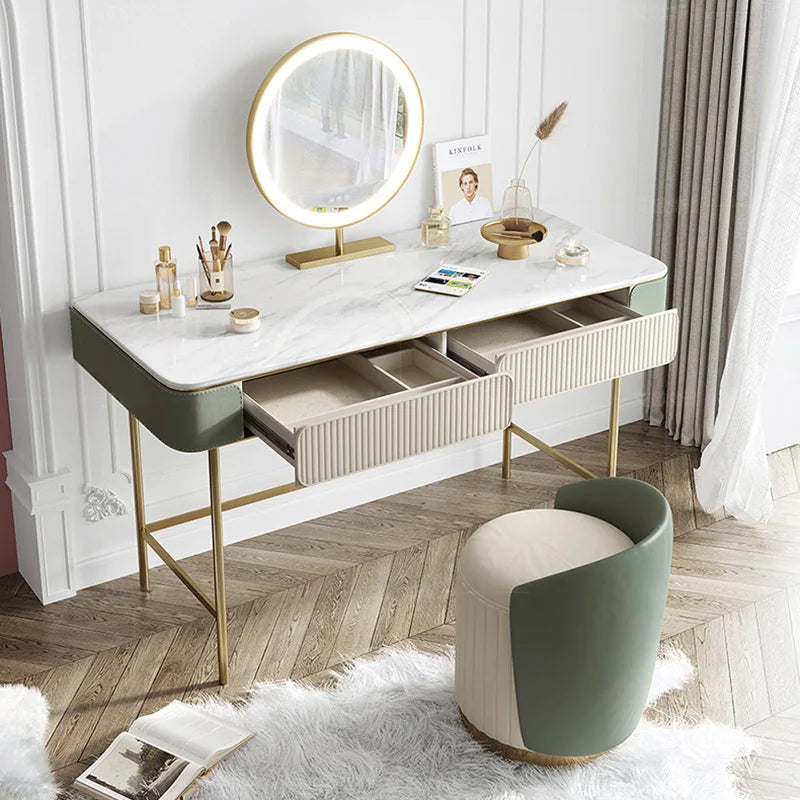 Modern Design Dressing Table Set Makeup Table with Drawers Dresser Table for Living Room