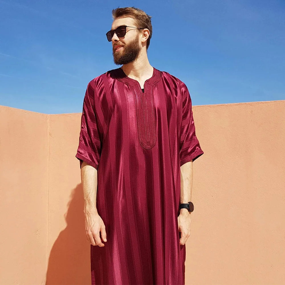 Muslim Men Clothing Kaftan Robes Pakistan Traditional Ethnic Loose Middle East Thobe Kurta Arab Abaya Turkish Dress Dubai Islam