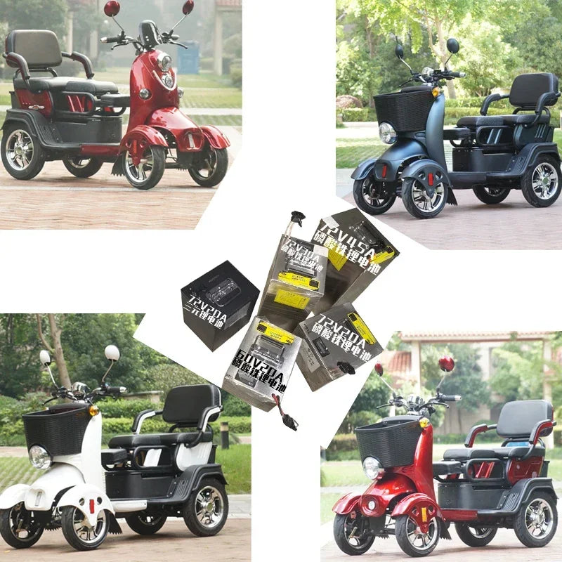 XK Three-Seat 72V Electric Quadricycle Household 4-Wheel Lithium Battery Four-Wheel Scooter