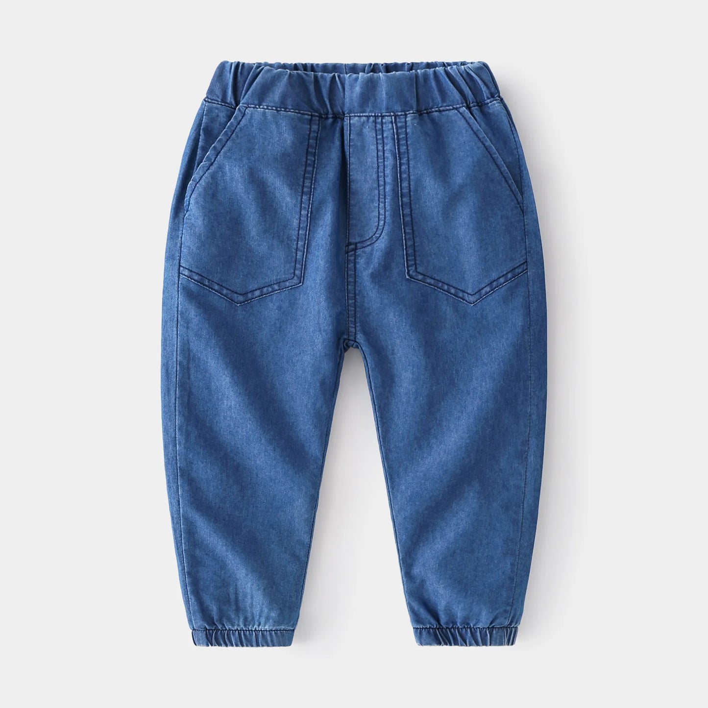 1 - 6 Y Baby Boys Cotton Jeans, Elastic Waist Denim Pants with Pockets, Comfortable & Stylish for Kids Boys