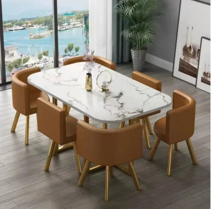 Dining Table, Rectangular for Dining Room/living Room, Kitchen Table Set with Metal Legs Customizable