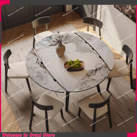 Modern White Dining Tables Extendable Nordic Luxury Waterproof Dining Tables Living Rectangle Mesa De Comedor Home Furniture