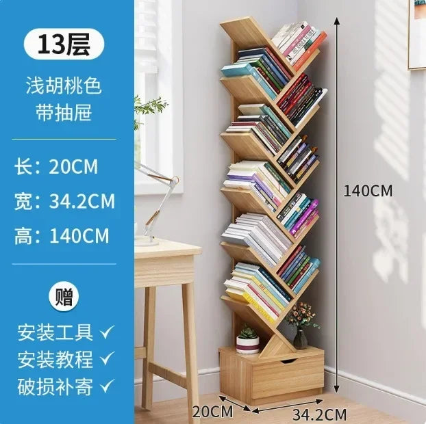 Modern Children's TreeShaped Bookshelf  FloortoCeiling Design, Living Room Storage Bookcase, Innovative Home Library