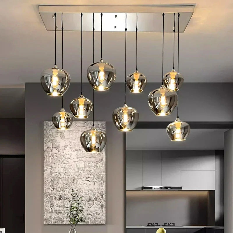 Home decoration chandelier dining room Pendant lights indoor lighting light fixture Ceiling lamps salon fancy lighting  glass