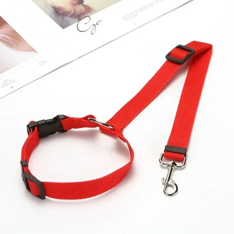 Pet Dog Accessories Pet Car Safety Rope Rear Seat Traction Rope Pet Supplies 2-in-1 Nylon Adjustable Dog Safety Belt Collar