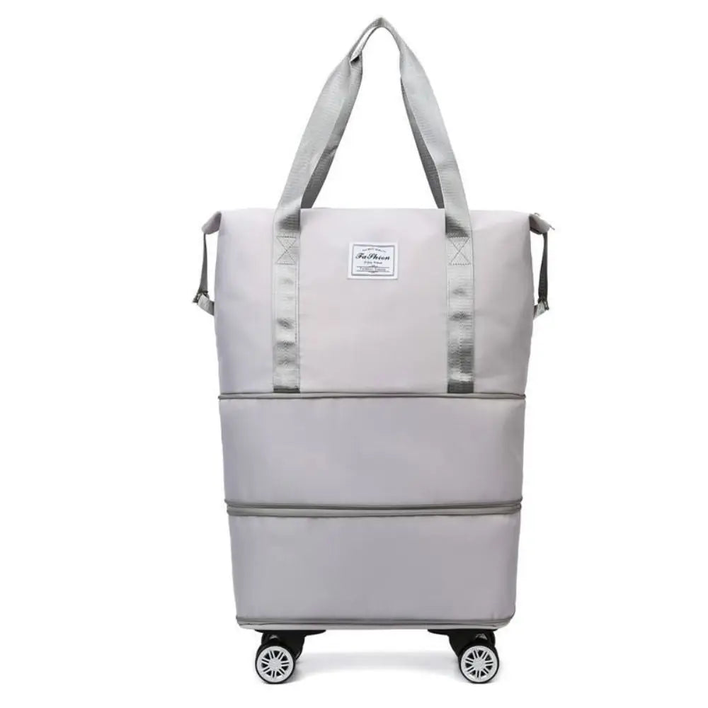 Travel Trolley Luggage Storage Bag With Wheels Waterproof Pulley Portable Collapsible Expandable Fashion Large Capacity Clothes