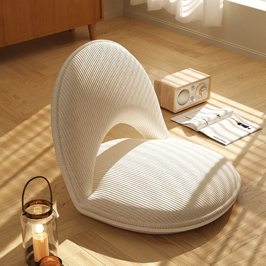 Lazy Sofa Tatami Portable Single Seat for Window Soft Cushion White Mini Lazy Small Sofa Adjustable Backrest Sofa Comfortable