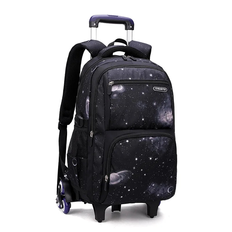 Carry On Kids' Luggage Primary Junior High School Bag Rolling Backpack for Boys Wheeled Bag with Lunch Box Trolley School Bags