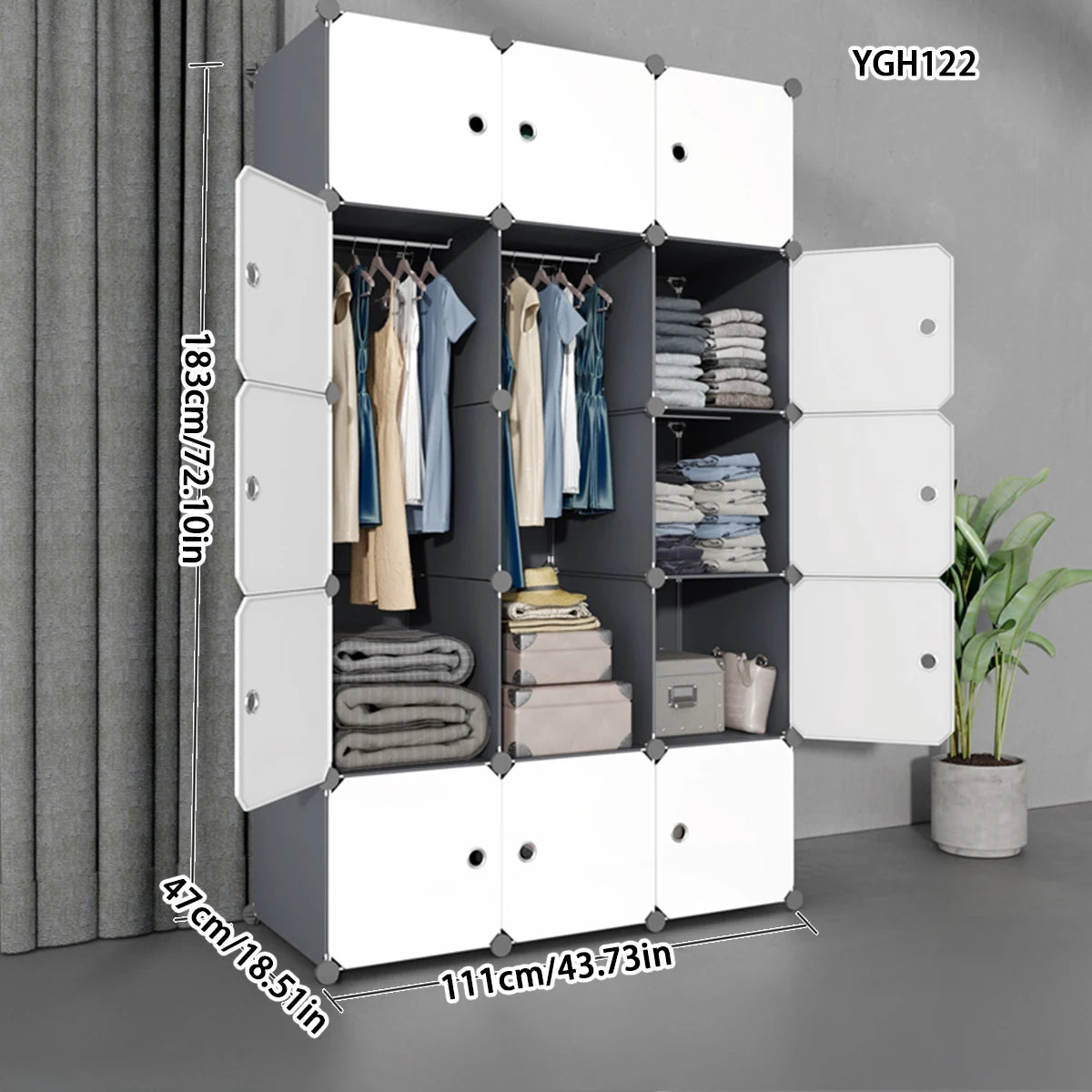 Simple Wardrobe Home Bedroom Assembly Storage Cabinet Rental Room Cloth Wardrobe Dormitory Small Storage Cabinet Strong and Durable
