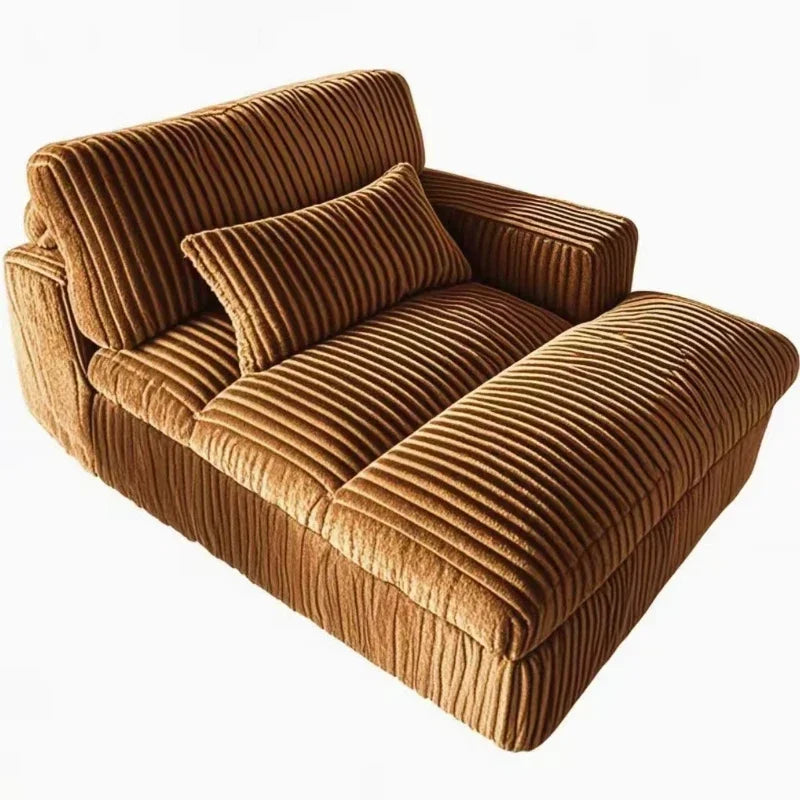 Italian Style Retro Luxury Corduroy Double Sofa Bed for Living Room Vacuum Compression Washable Customizable  Furniture Sofa