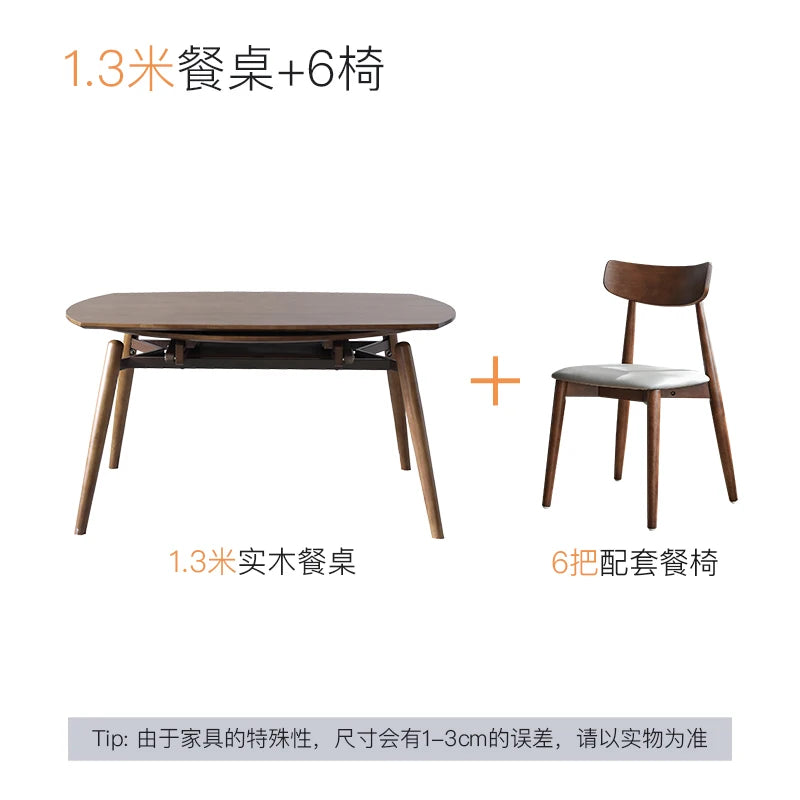 Household Living Dining Table Luxury Extendable Heat Resistance Dining Table 8 Seater Retro Style Mesa Plegable Home Decoration
