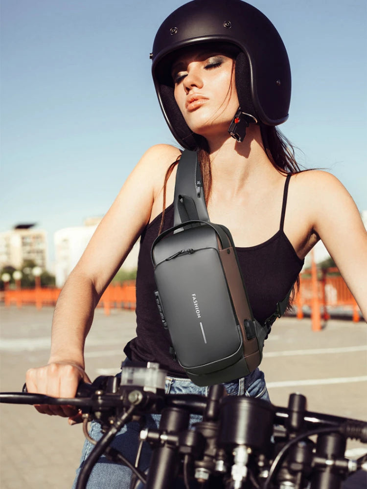 Men's breast bag Casual outdoor running travel fanny pack One shoulder Crossbody sports backpack