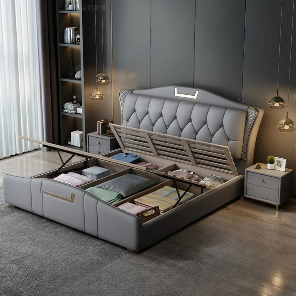 Nightstands Twin Bed Nordic Multifonction Luxury Lounge Beds Frame Sleeping Muebles Para Dormitorio Home Furniture Decoraction
