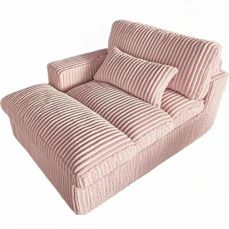 Italian Style Retro Luxury Corduroy Double Sofa Bed for Living Room Vacuum Compression Washable Customizable  Furniture Sofa