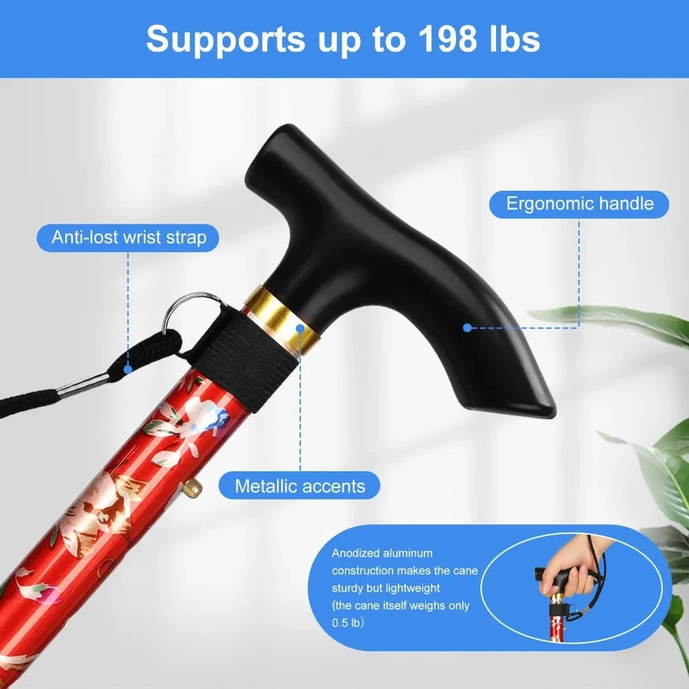 Outdoor Trekking Poles Portable Foldable Five Section Walking Pole Multi Function Telescopic Walking Stick Hiking Accessories